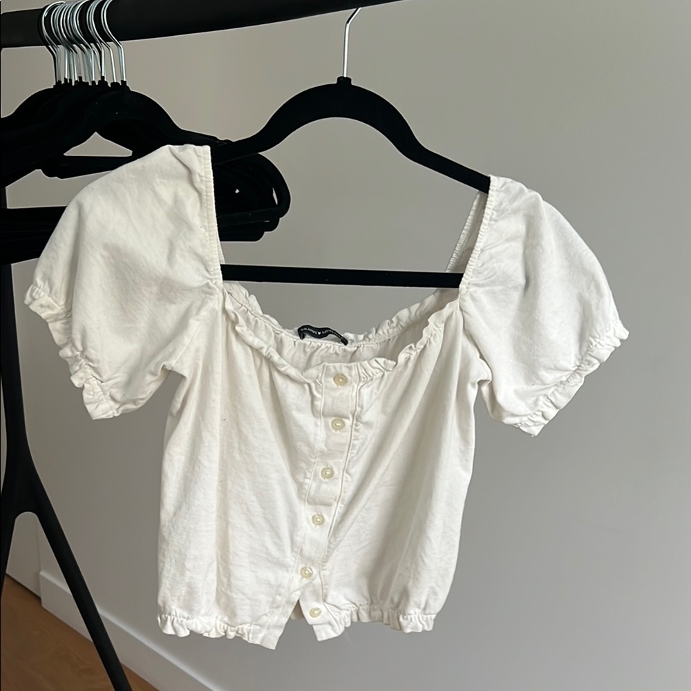 Brandy Melville White Button-Up